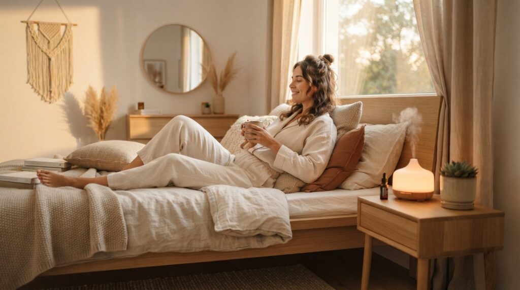 Photorealistic professional lifestyle photograph, 16:9 aspec