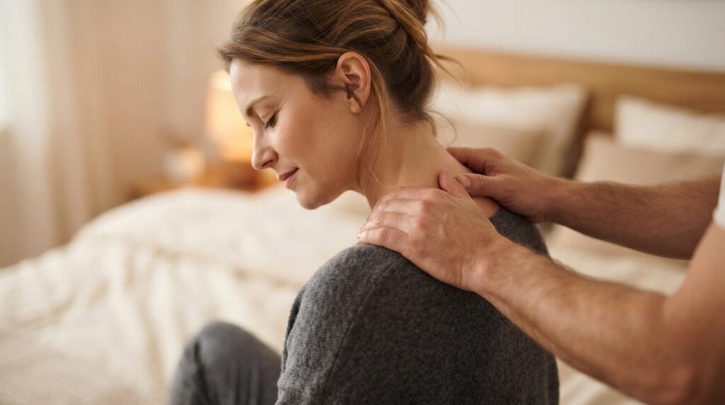 Close-up shot of hands performing a gentle massage technique